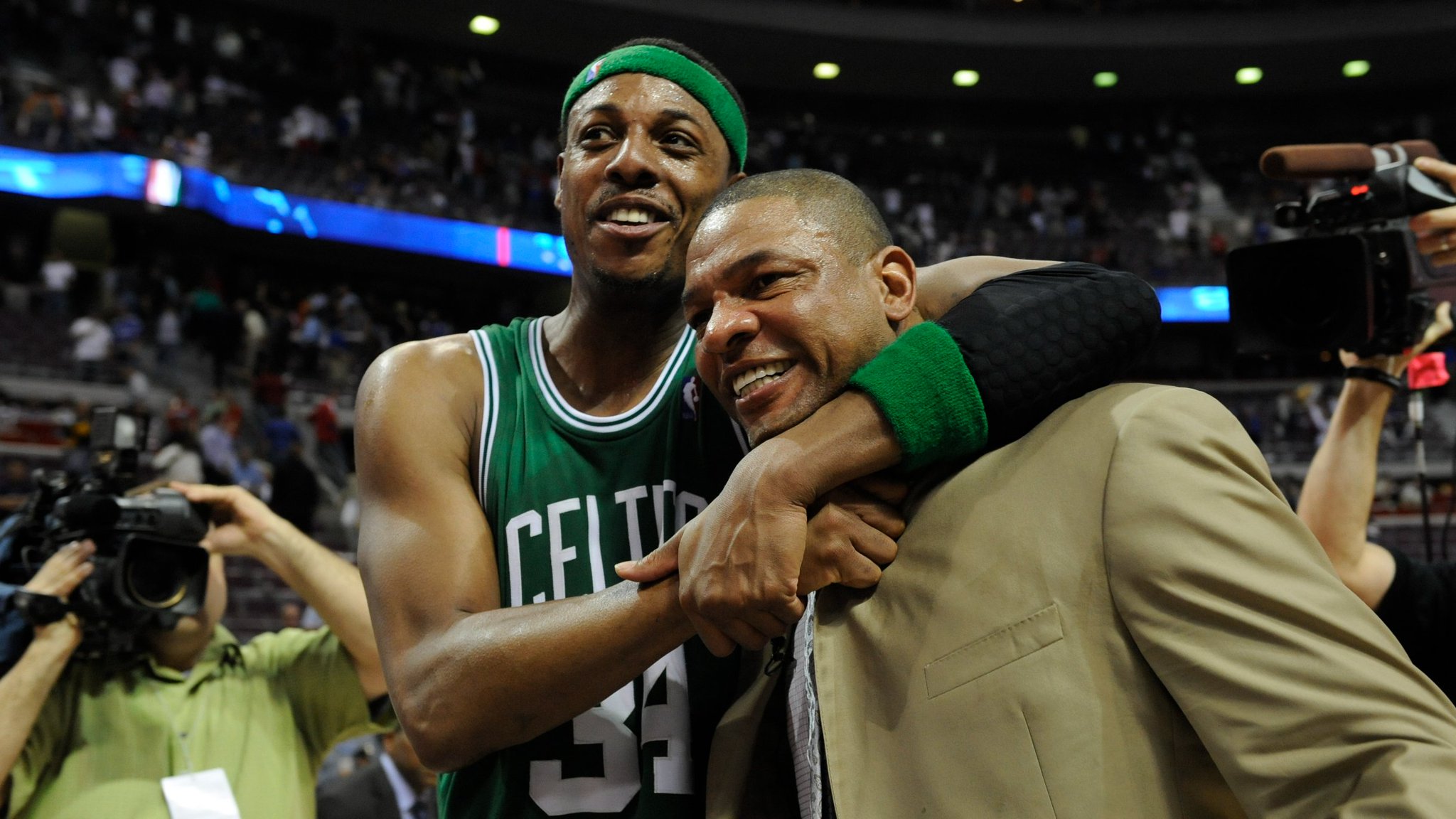 Happy Birthday to these two Celtics Legends!

Paul Pierce turns 44 today 
Doc Rivers turns 60 today 