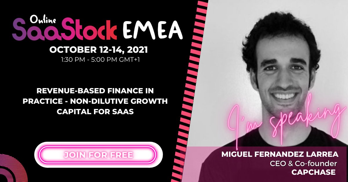 Capchase's tweet photo. @miguelflarrea will be on @SaaStock stage in ~1 hour with the CEO of @wearebankable Eric Mouilleron discussing revenue financing and how to use it to grow. The tickets are free and you can get them here👇
https://t.co/GB02vquGkD https://t.co/rrRlcaIMJv