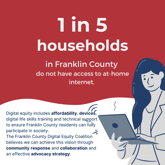 WDBCentralOhio's tweet photo. The Franklin County Digital Equity Coalition is on a mission to spread awareness about and improve digital equity. We are proud to parter in this powerful community initiative. Click here to learn more: https://t.co/YmgPb2yiPi
#wdbco #digitalequityNOW #digitallifeskills https://t.co/kMf5MQ7Yru