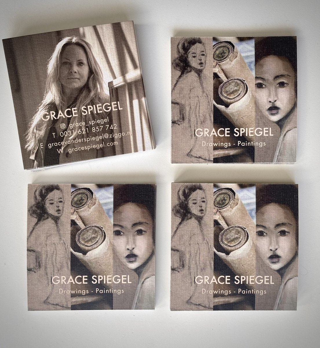 robvanbambergen's tweet photo. #GraceSpiegel #drawings and #paintings cards for #artexhibition https://t.co/5fhXYCyhch