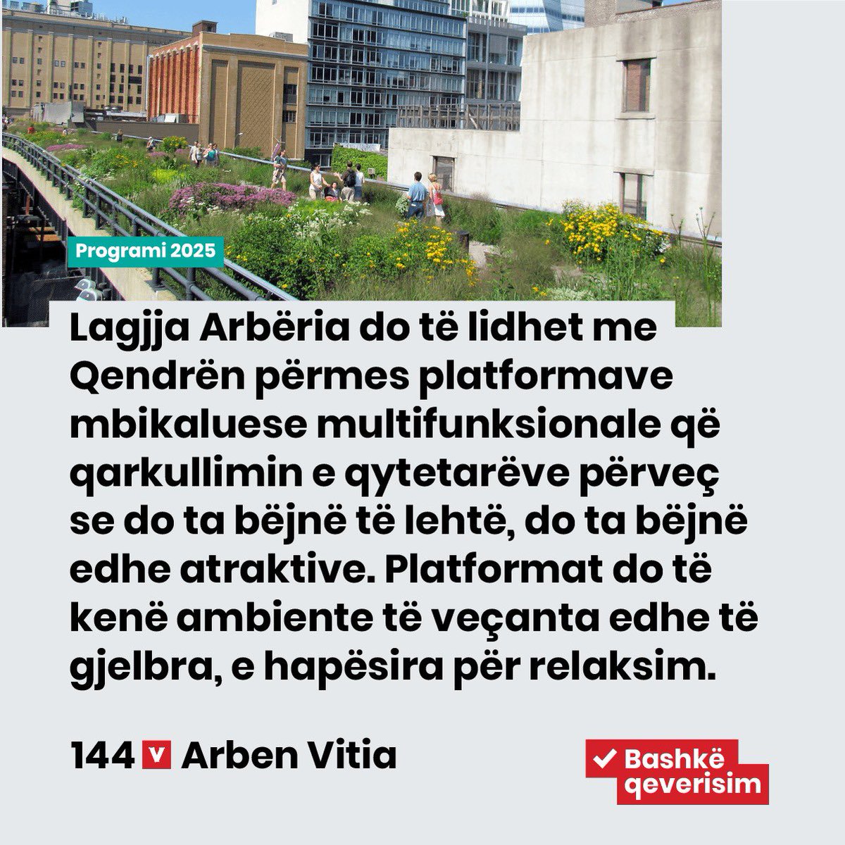 Investimet kapitale në infrastrukturë do ta lehtësojnë qarkullimin e qytetarëve dhe makinave. Le të ecim Prishtinës, e të punojmë që lagjet e rrugët e kryeqytetit tonë të jenë më të sigurta për të gjithë.