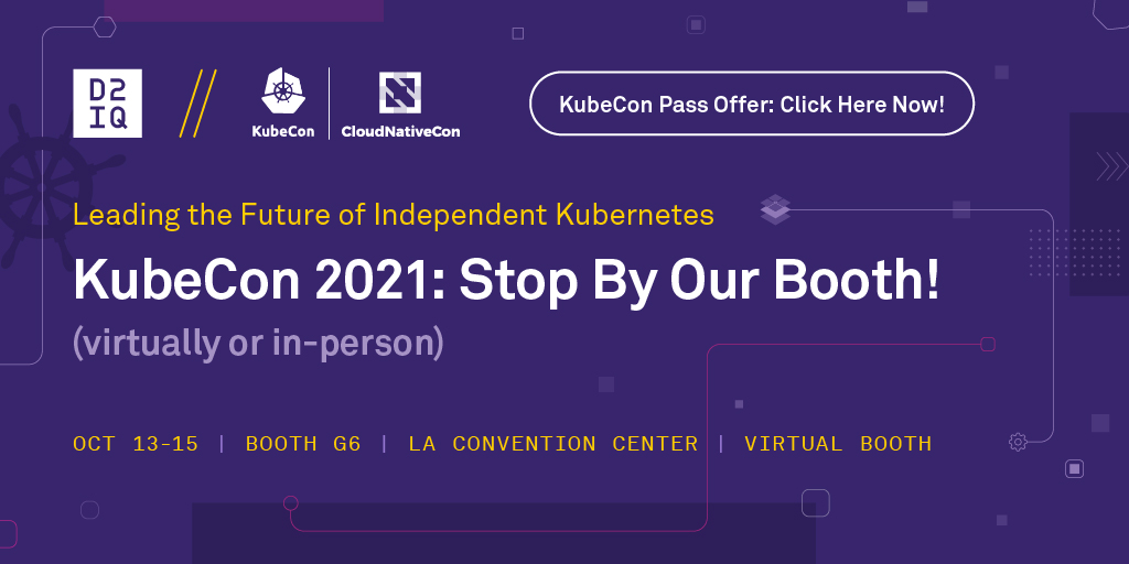 D2iQ's tweet image. More #KubeCon, coming up! Learn how D2iQ can reduce your operational burden and TCO with our market leading Independent #KubernetesPlatform AND get a chance to win some fabulous prizes! bit.ly/2X0zmhZ