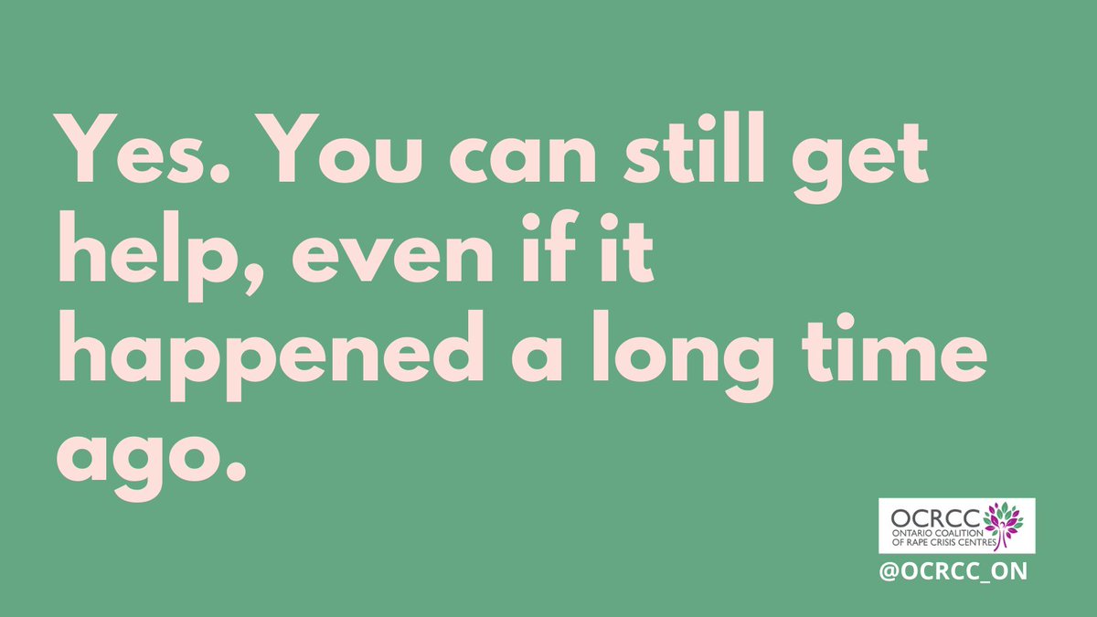 OCRCC_ON's tweet photo. Something happened to me a long time ago. Can I still get help?
Yes. You can still get help, even if it happened a long time ago. Learn more at https://t.co/zCxDBuQKPB

#community #OCRCC #SupportSurvivors #SurvivorsFirst #GBV  #TraumaInformed https://t.co/KMUMn3GC1u