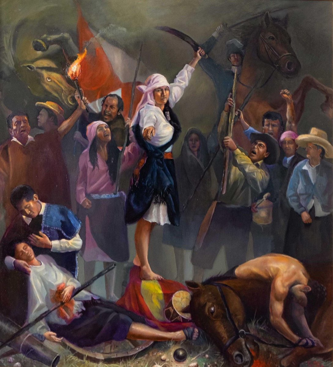 yosoymalcriada's tweet image. #12octubreNadaQueCelebrar
el pensamiento colonial aún persiste.Hoy recordamos la Batalla 06.06.1821 en Chachapoyas, a favor de la independencia del intruso español. 
Recordamos a #MatiazaRimachi que su valentía nos inspire a un Perú mejor
hermosa pintura del artista Luis Portilla