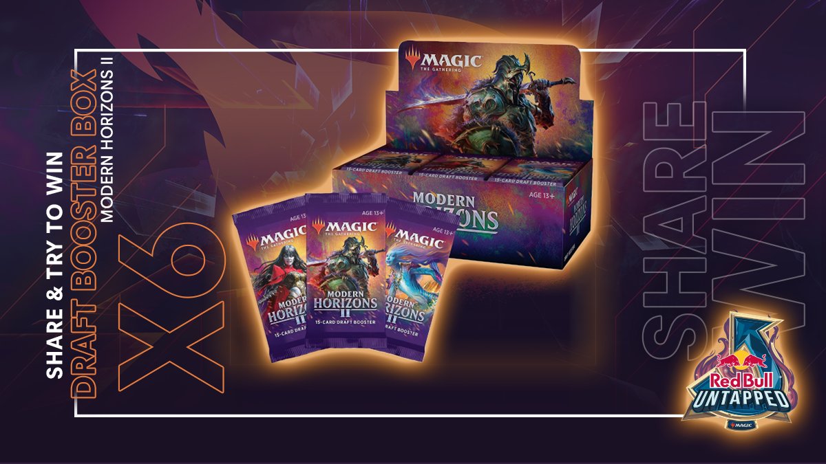 To celebrate the start of the Six #RedBullUntapped2021 
International Stops, we're giving away 6 MHII Draft Booster Boxes! 🔥

RT &amp; Follow to enter this giveaway!

On SAT 16 Oct 9 AM CEST at the start of the IS I, 6 winners will get contacted through DMs.
mtgmelee.com/Tournament/Vie…