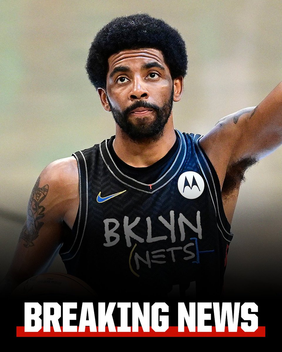 SportsCenter's tweet image. Breaking: Nets GM Sean Marks announced that Kyrie Irving will not play or practice with the team until he is “eligible to be a full participant.”
