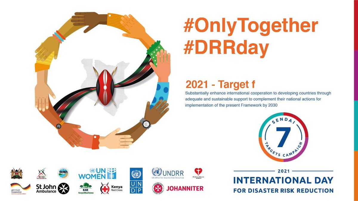 #OnlyTogether #DRRDay Let's all join hands in Disaster Risk Reduction in Kenya and across the World. Together, We Can. @NDOCKenya @UNDPKenya @UNDRR @K4Resilience @KenyaRedCross #StJohnAmbulanceKe