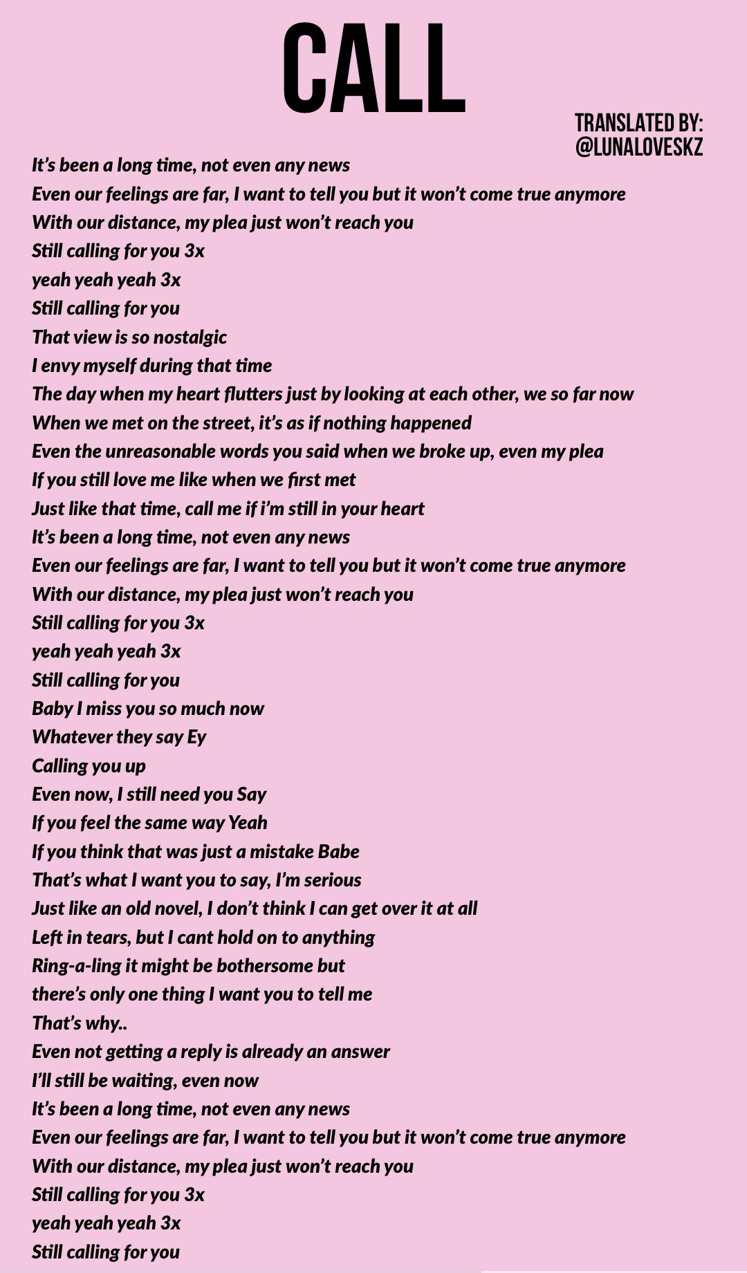 Luna On Twitter Stray Kids Call Jpn Eng Lyrics Translation Https T Co W35nmpfrzg Twitter