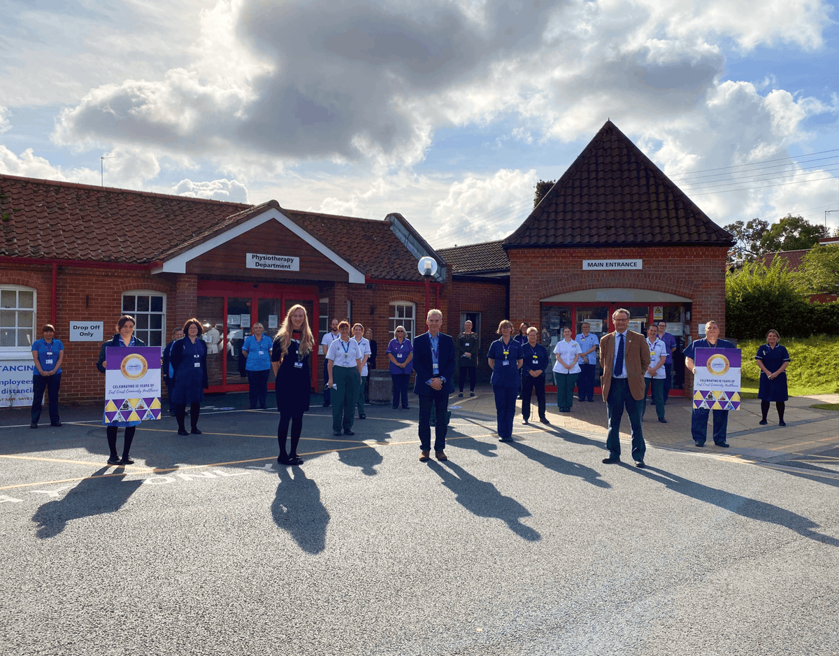 EastCoastCH's tweet photo. As we celebrate our 10th anniversary, it was great to welcome Waveney MP @peter_aldous to Beccles Hospital yesterday to meet staff and tour the facilities. #10YearsofECCH https://t.co/jC0ohv54Fe