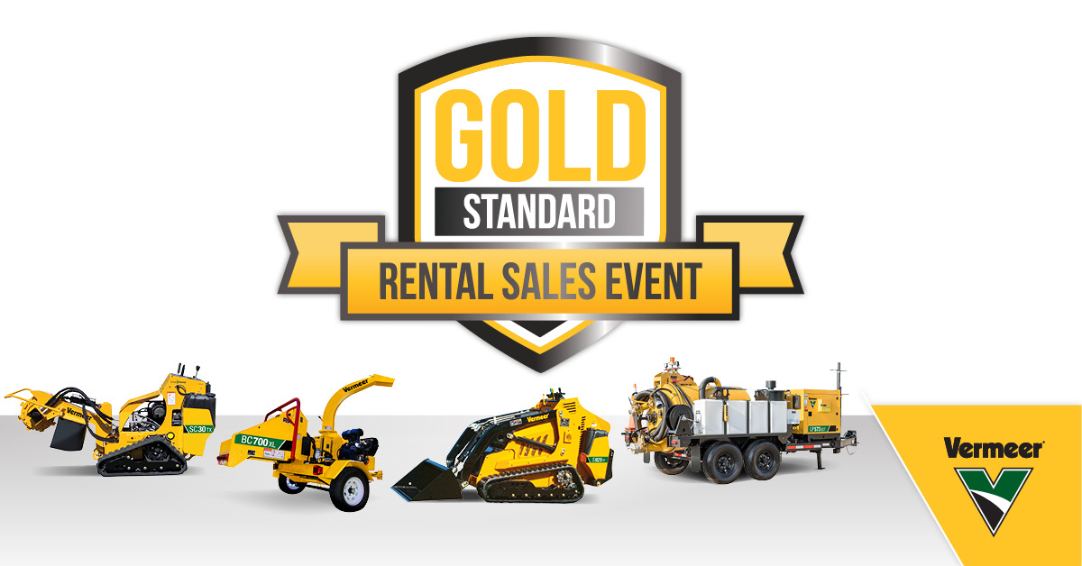 The Vermeer Gold Standard Rental Sales Event is happening now! Check out our financing and instant discount offers today and join us at The ARA Show in booth #1611 October 17-20.