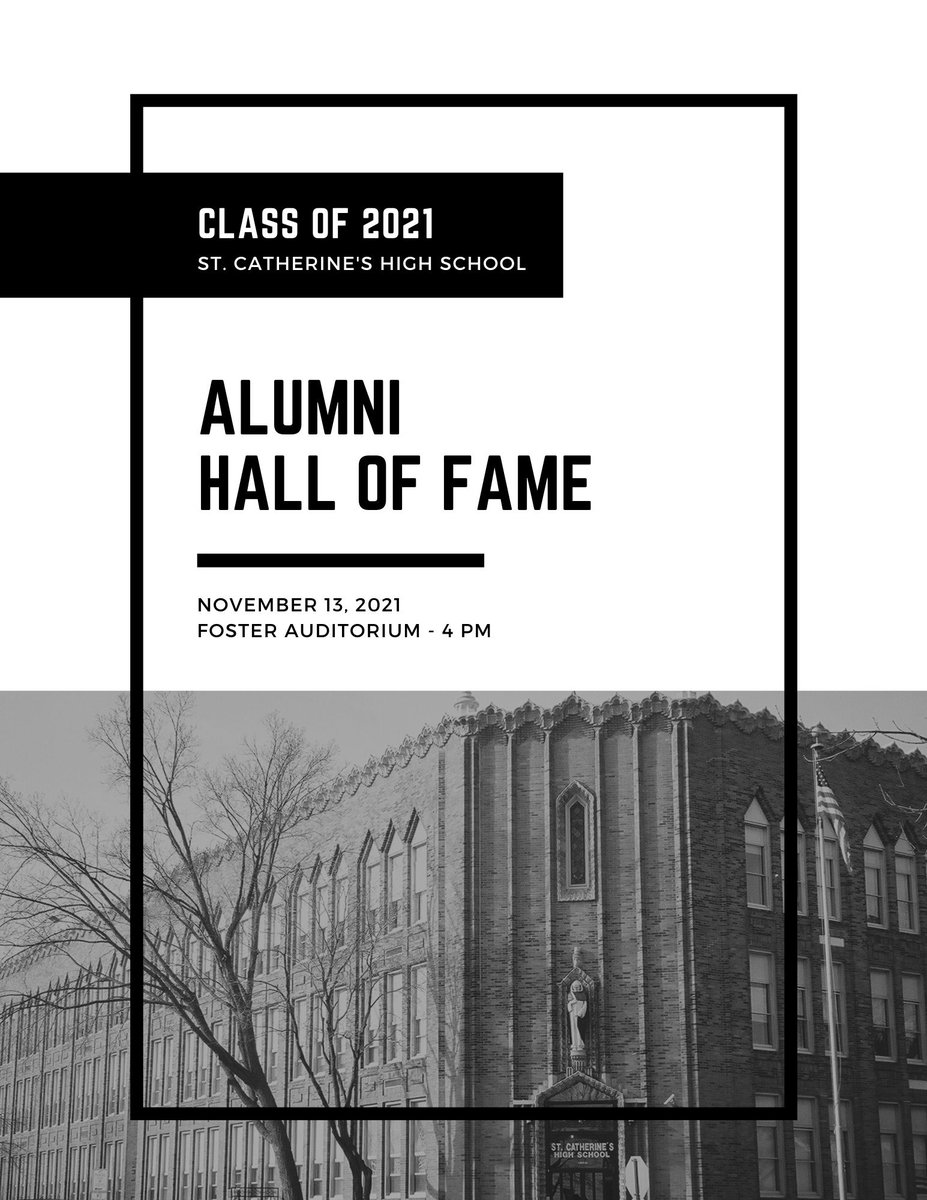 St. Catherine's HS Alumni (@angelalumni) on Twitter photo Help us welcome the new Class of 2021 Alumni Hall of Fame. Check in daily, we will be introducing a new inductee!
Please join us November 13th at 4 pm to celebrate our illustrious alumni!
secure.acceptiva.com/?cst=xczx6k Help us welcome the new Class of 2021 Alumni Hall of Fame. Check in daily, we will be introducing a new inductee!
Please join us November 13th at 4 pm to celebrate our illustrious alumni!
secure.acceptiva.com/?cst=xczx6k