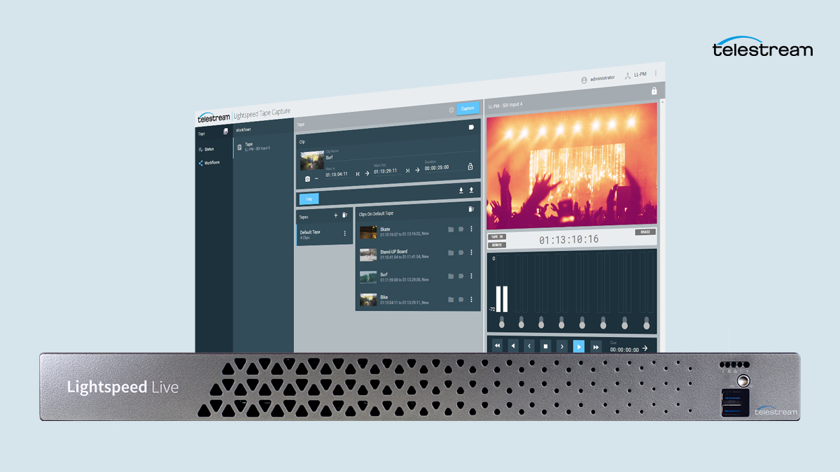 Telestream's tweet photo. Telestream introduces new hardware interfaces – 12G and ST 2110 – in the latest version of the Lightspeed Live Capture system. https://t.co/srcbm8hRIu
#LightspeedLiveCapture #LightSpeedLive #12GandST2110 https://t.co/7Tj6evLdWc