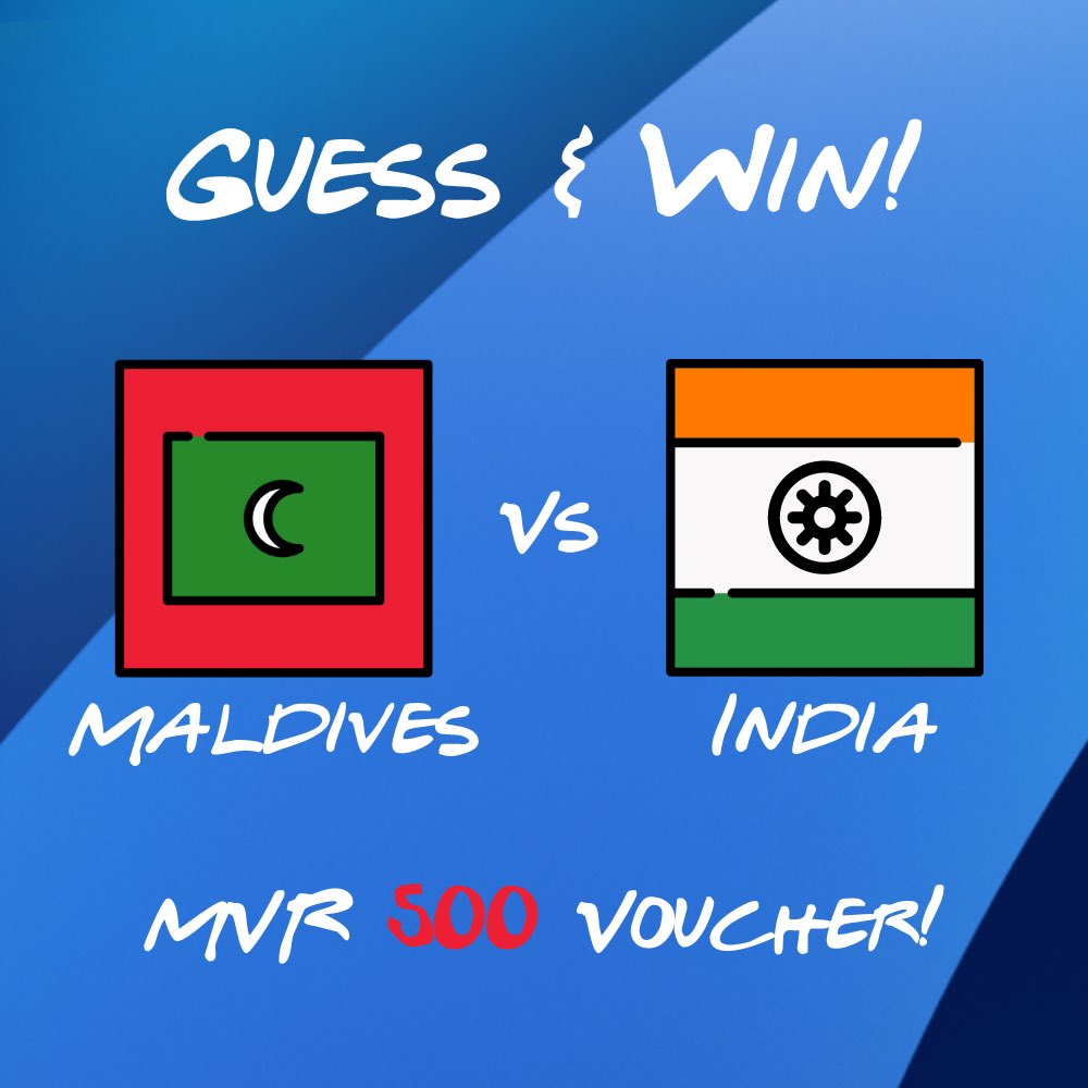 uppertite's tweet photo. 🇲🇻_ : _ 🇮🇳 

Guess the score and reply to this post before match starts. Winner will be chosen from all the correctly guessed scores from all social media platforms the following day. 

#CravingsSatisfied #EatHealthy #healthy365 https://t.co/TGiLAhPAEm