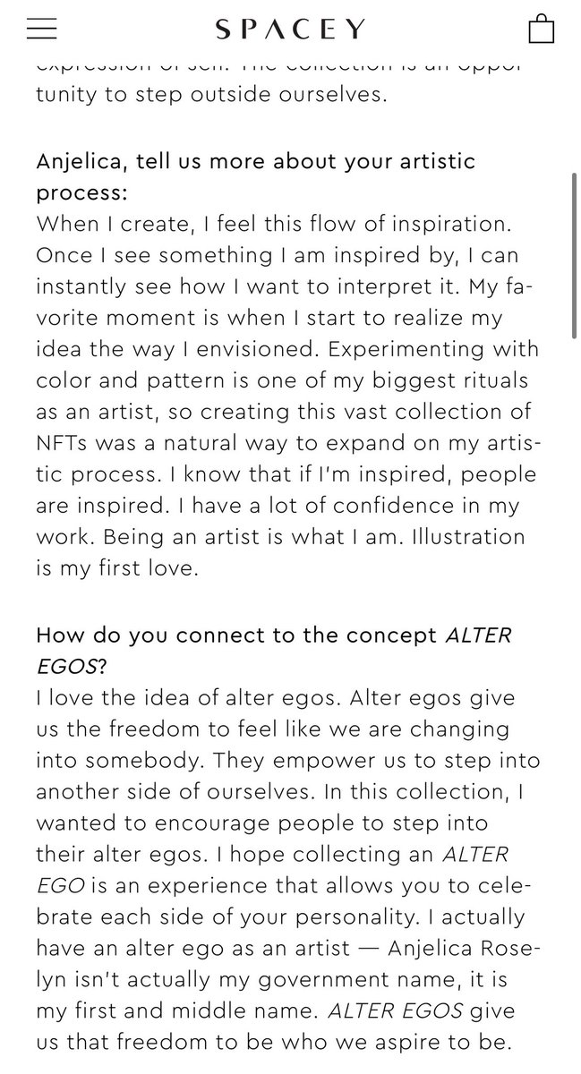 New interview up with <a href="/spaceystudios/">Spacey Studios</a> about my new NFT Alter Ego collection 🪐 spaceystudios.com/blogs/spacey-s…