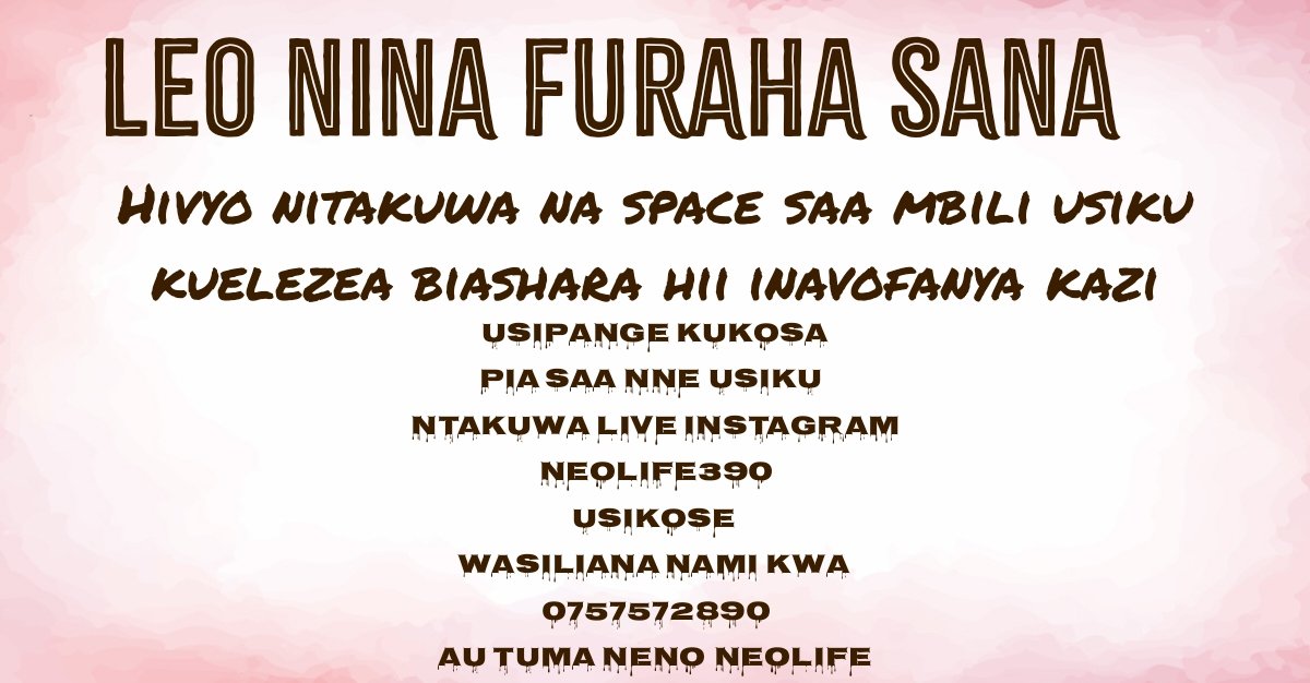 fahamu_m's tweet image. Usipange kukosa kabisa
Mualike na mwenzako