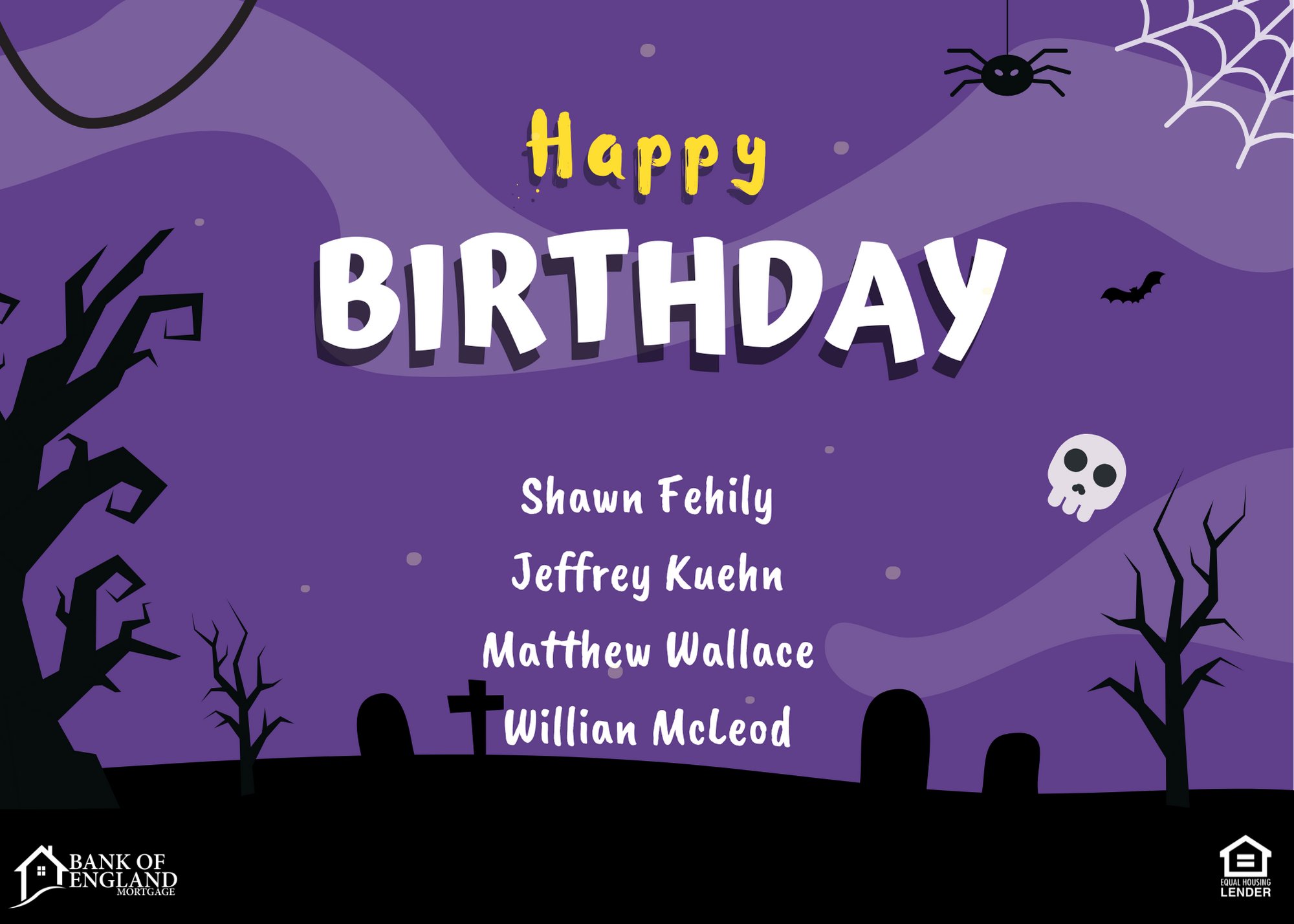 Happy Birthday William McLeod, Matthew Wallace, Shawn Fehily, and Jeffrey Kuehn!  