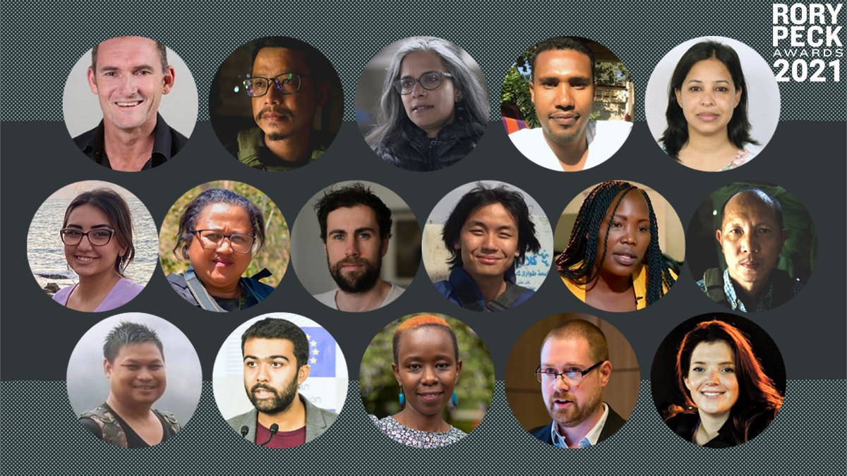 🏆We're extremely proud to announce our 2021 finalists, selected from an incredible range of entries highlighting the extraordinary talent &amp; dedication of freelance journalists, camera operators + filmmakers worldwide. 

See their profiles here👇rorypecktrust.org/awards/finalis…