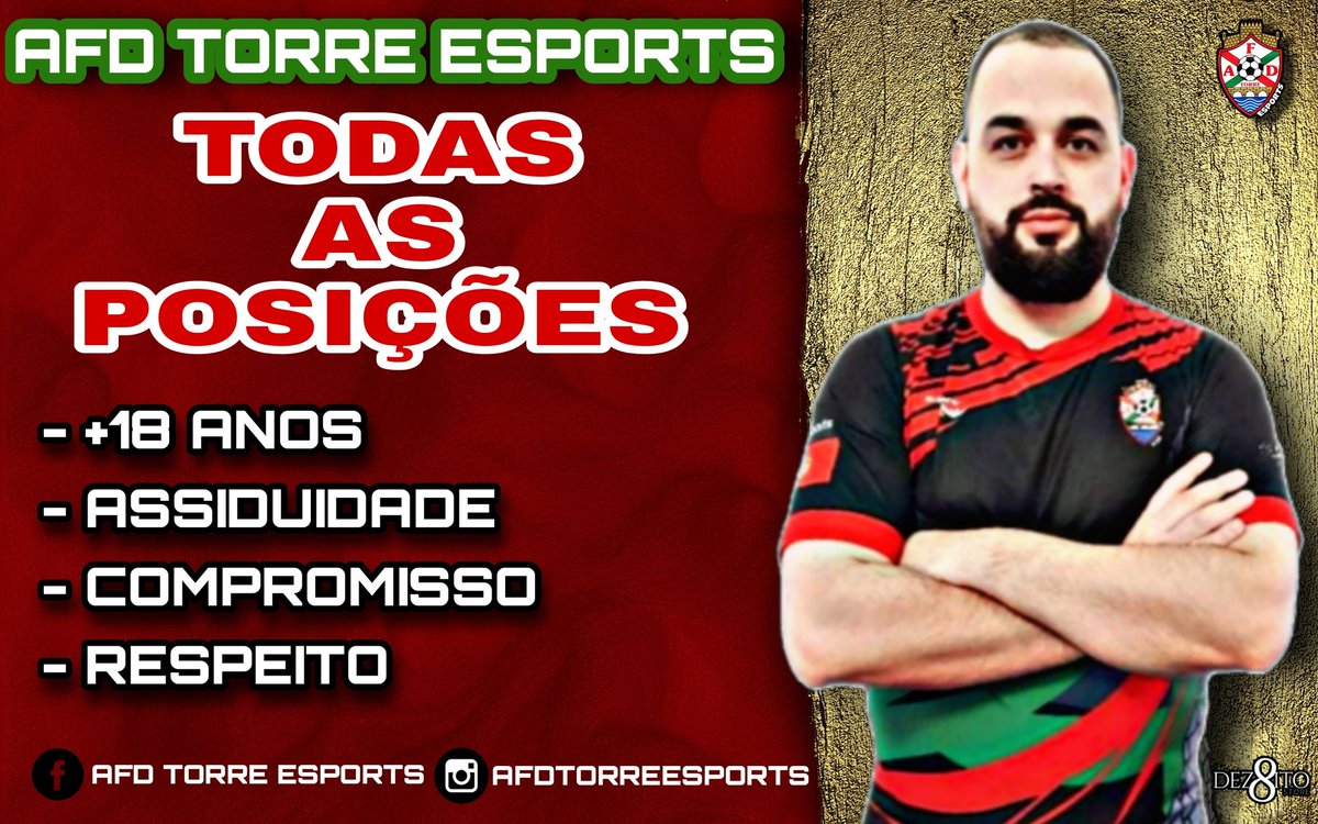 🤝⚽🎮 CAPTAÇÕES TODAS AS POSICÕES🎮⚽🤝

Questionário de captações em: 
docs.google.com/forms/d/e/1FAI…
Requisitos: 

-> +18 anos
-> Espírito de equipa
-> Assíduo
-> Compromisso
-> Respeito

Competições que estamos : 
VPL Portugal 
EFA Portugal 
Esportzy.com 

#SomosTorre