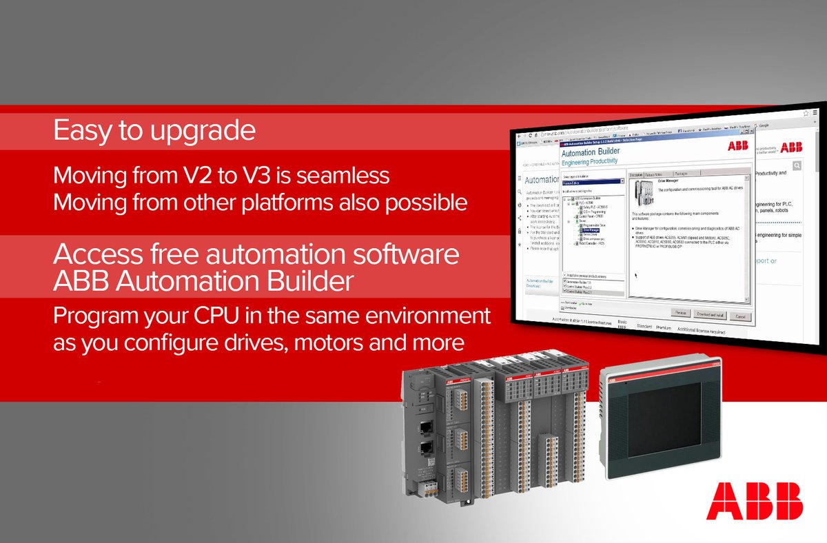 When you get ABB's new AC500 eCo V3 PLC, drive it with ABB's comprehensive software suite, Automation Builder, an integrated development environment for automation, with everything you'll need in a single package.
#plc #scalable #controlsystem #controlsolution #ac500 #abb #abbplc