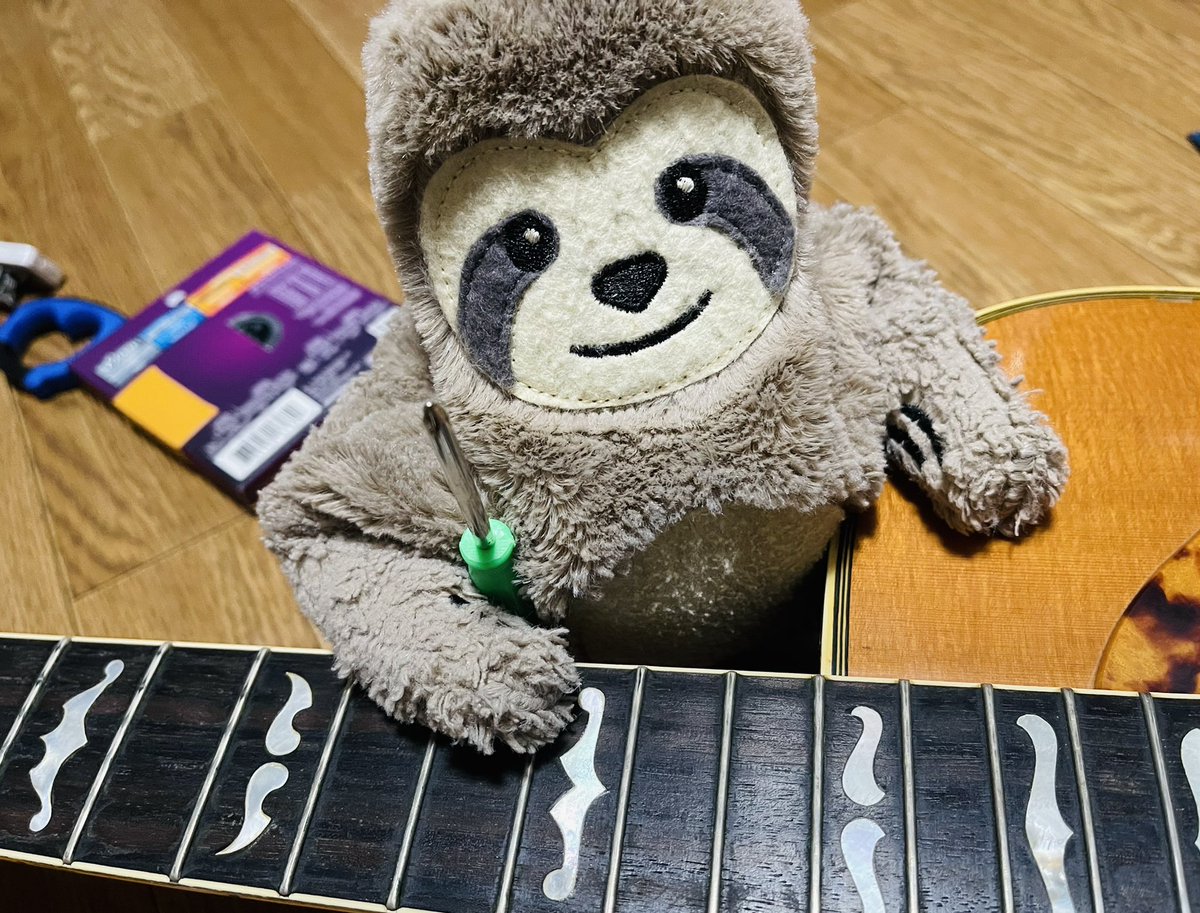 machokun_sloth's tweet photo. よし あぶらをさしておこう🦥🎸

#弦交換 #メンテナンス #アコギ #ナマケモノ #sloth #マッチョくん #DIY #大工仕事 #ナットソース #NutSauce #Elixir #YAMAHA https://t.co/8Om1KRpzQO