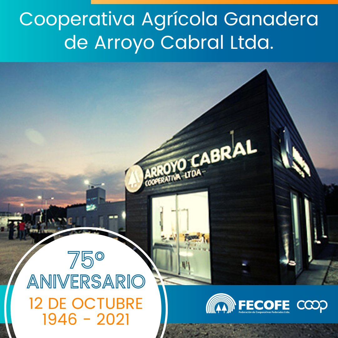 Fecofe_ltda's tweet photo. #HOY 
🔵 Celebramos un nuevo aniversario de @coopacabral 👉 75 años cooperando solidariamente y comprometidos con la comunidad.

📌 Arroyo Cabral #Córdoba https://t.co/uYKjTpNPHQ