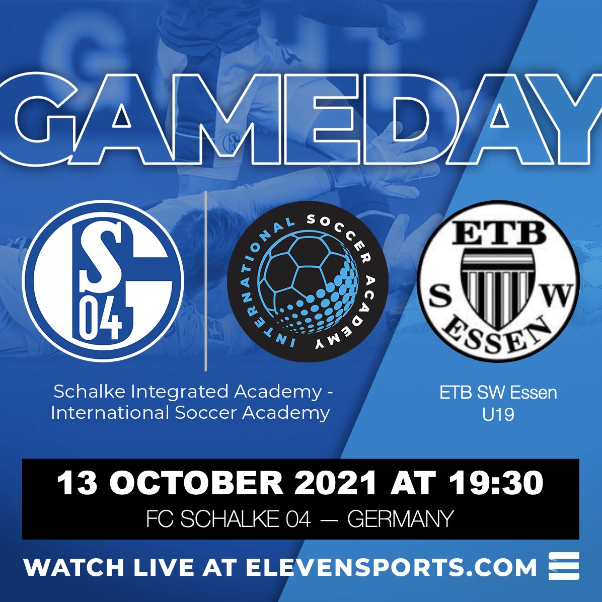 24 hours to GameDay!
⚽️ <a href="/s04/">FC Schalke 04</a> Integrated Academy vs. Schwarz-Weiß Essen
⏰ 19:30 CEST
🏟 FC Schalke 04 - Field 6
📺 mycujoo.tv/view/event/cku…