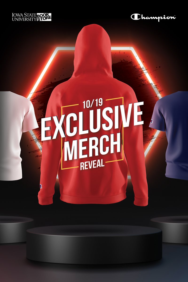 isubookstore's tweet photo. **EXCLUSIVE #MERCH DROP - 10/19!**
The #ISUBookStore is teaming up with @Champion to bring you a collection that has been 25 yrs in making. Join us on 10/19 for the biggest reveal of 2021!
.
.
#iowastate #shopisubookstore #cyclONEnation #cyclONEfamily #isu #gocyclone #champion https://t.co/DvIuvMvn4r