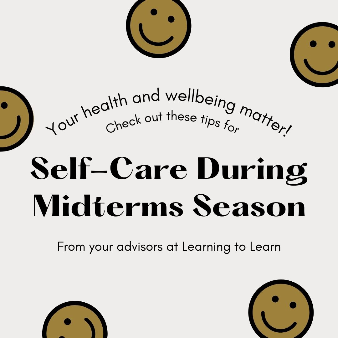 BC_LTL's tweet image. This is you mid-semester check-in! #Midtermseason is challenging, but we want you to remember that #selfcare is an important tool for making it through this season successfully. Check out our #selfcaretips for #firstgen students below!