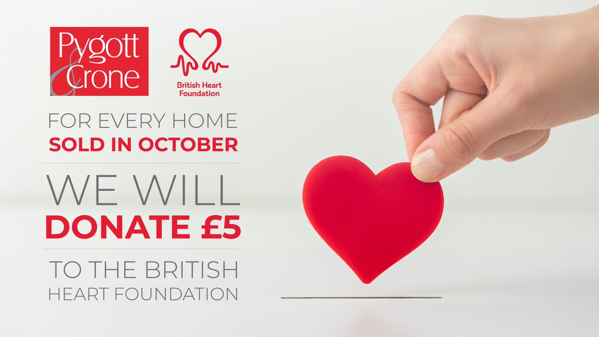 PygottandCrone's tweet photo. This OCTOBER we will donate £5 to the British Heart Foundation for EVERY HOME we sell ❤️

So why not book your FREE VALUATION today? Simply click the link to get started https://t.co/JK6HelYnOz 🔴 https://t.co/kQ7E5CcToF