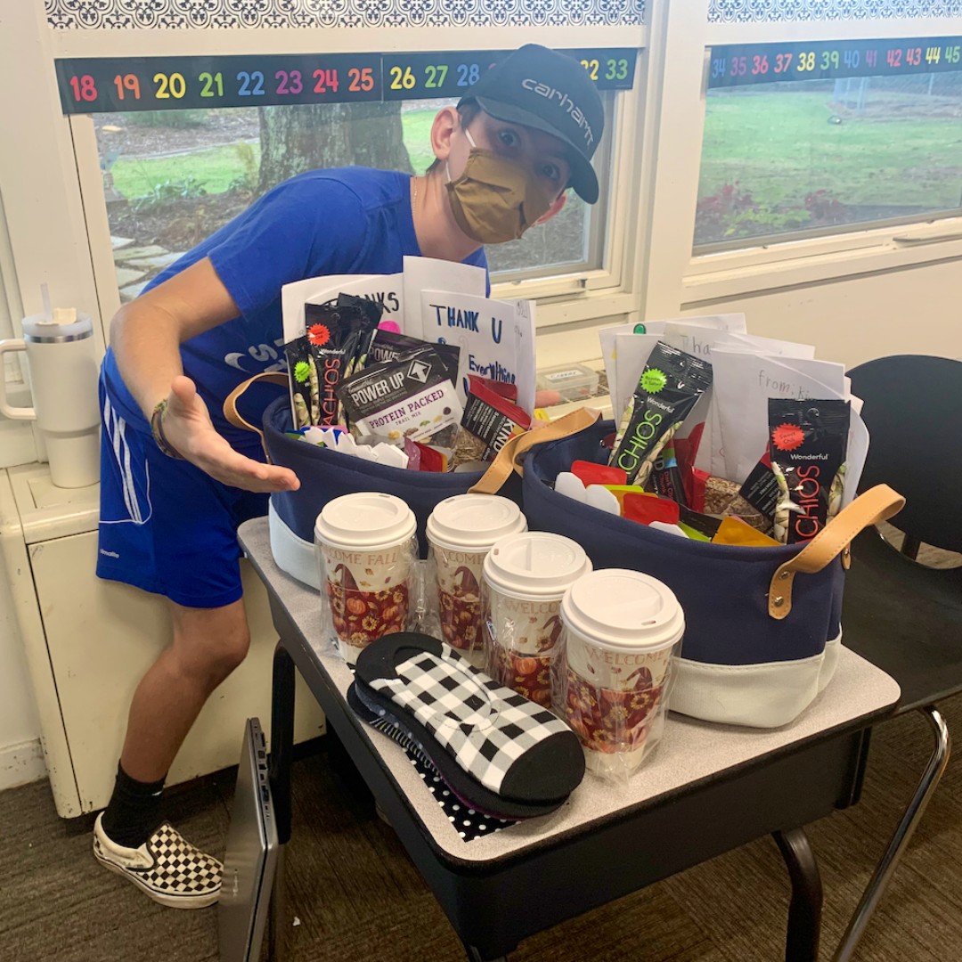 Learning at the #ACCESSAcademy is #morethanjustacademics. Students in Ms. Rachel's Intermediate class collected donations, made cards, and put together gift baskets for the ICU nurses at Little Rock's Baptist Hospital. #teachingphilanthropy #thisisACCESS
