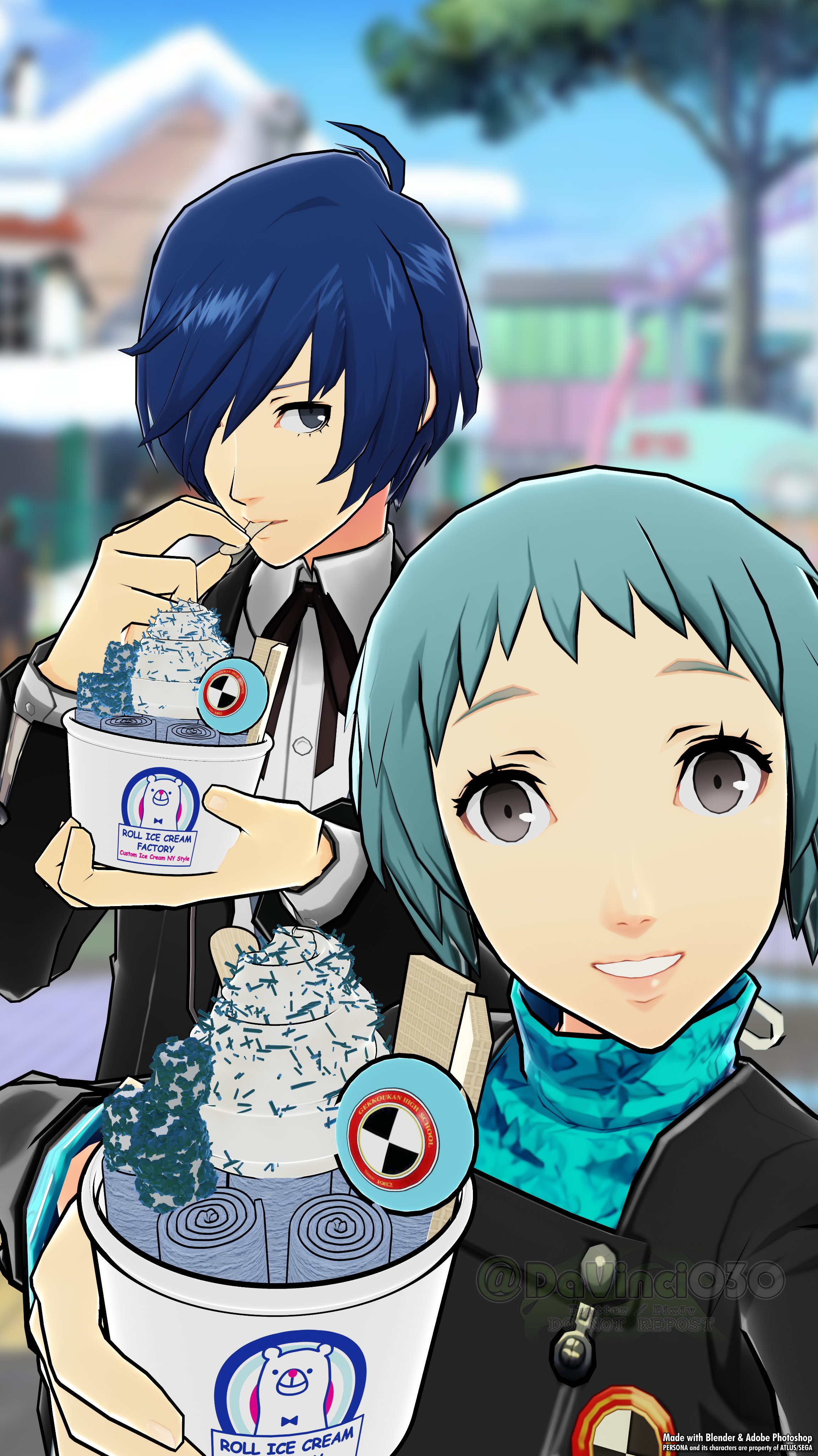 Davy Sharing With Fuuka Pixiv Link T Co Vgsqxkjzhy Blender3d Bnpr Photoshop ペルソナ3 Persona3 主人公 有里湊 Minatoarisato 結城理 Makotoyuki 山岸風花 Fuukayamagishi 主風 T Co Zzmifklarb