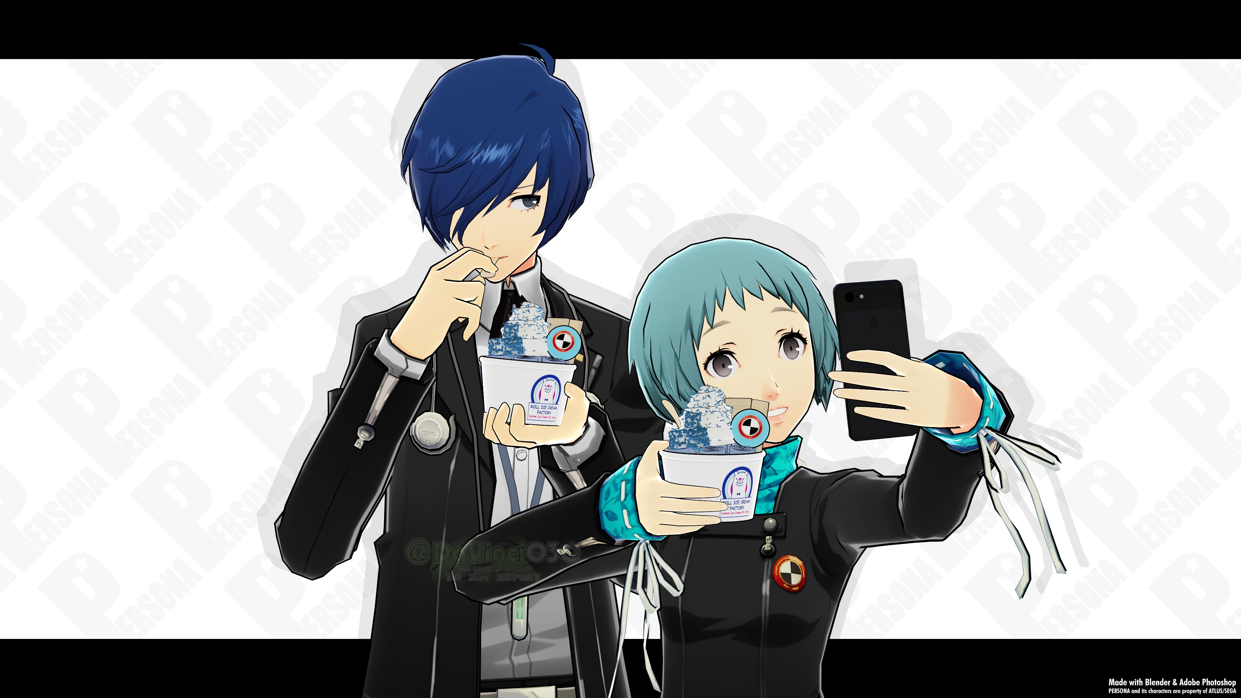 Davy Sharing With Fuuka Pixiv Link T Co Vgsqxkjzhy Blender3d Bnpr Photoshop ペルソナ3 Persona3 主人公 有里湊 Minatoarisato 結城理 Makotoyuki 山岸風花 Fuukayamagishi 主風 T Co Zzmifklarb