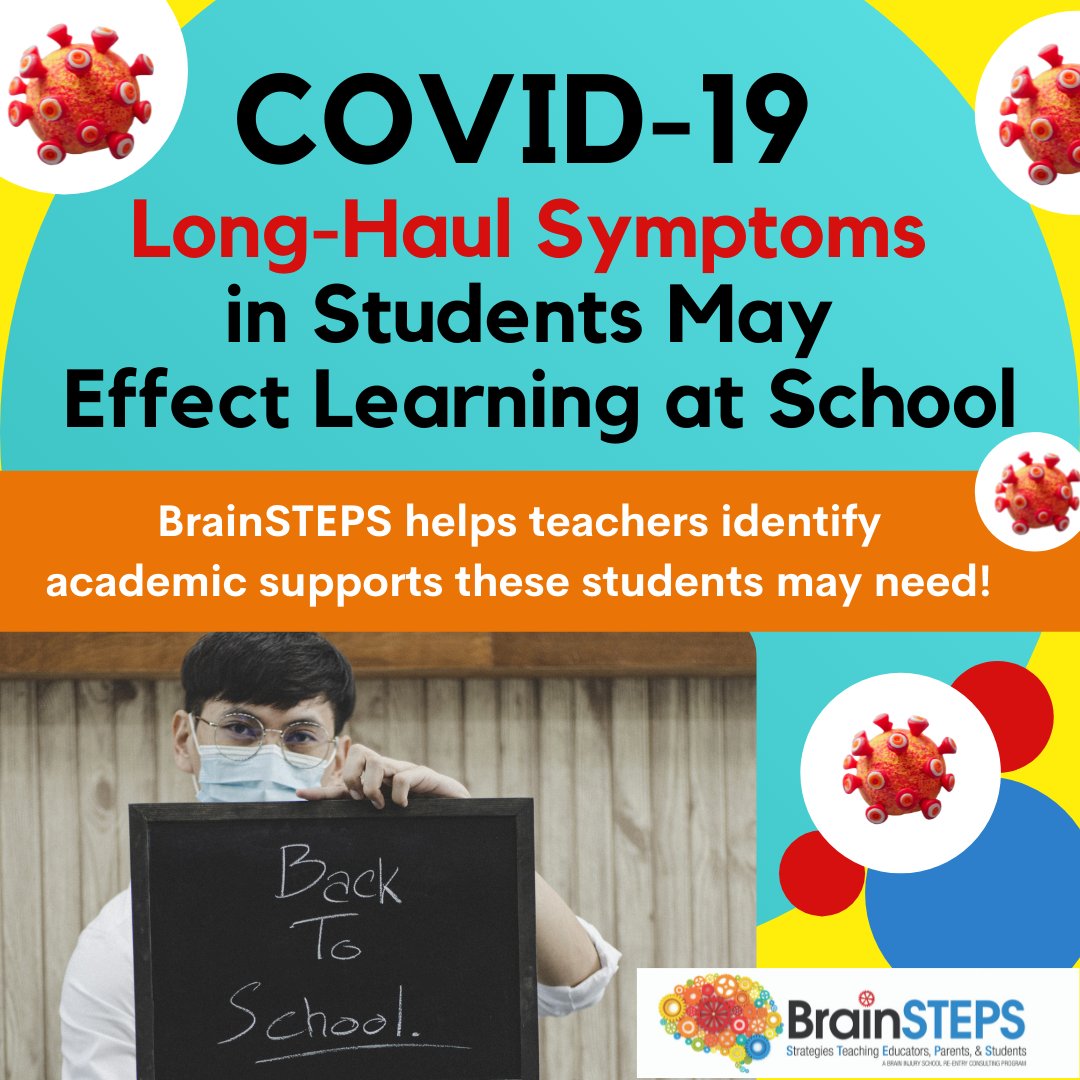 BrainSTEPS in PA accepts referrals for students who were diagnosed with COVID-19 and are still experiencing cognitive effects at 4 weeks after diagnosis. Symptoms can interfere with learning. Make a referral at:  l8r.it/v1uw

#covid19 #covidlonghaul