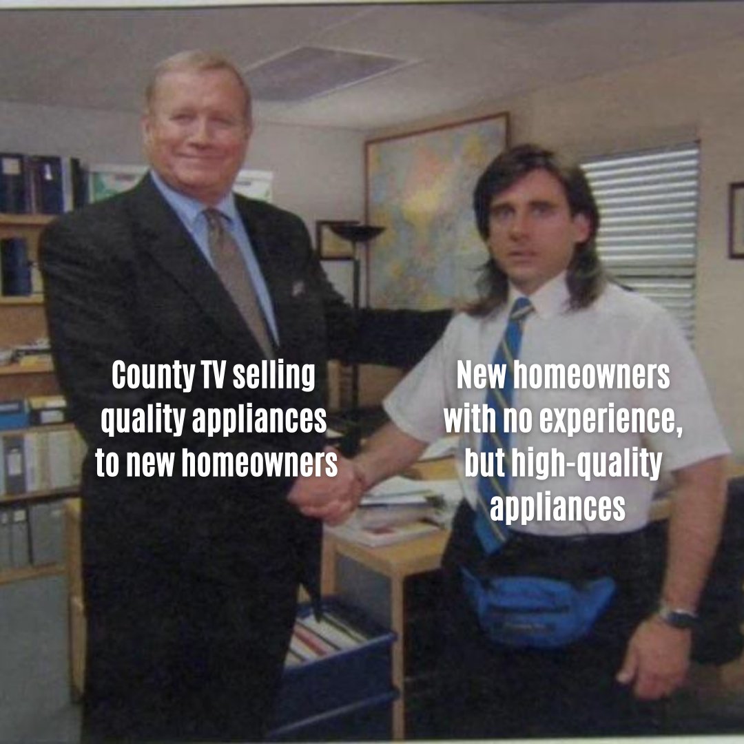 CountyTVCT's tweet photo. New homeowners are always welcome at County TV! https://t.co/y1GWVKAvEE
