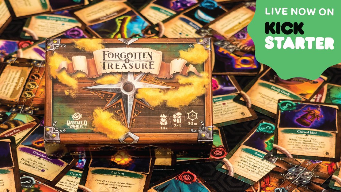 FORGOTTEN TREASURE IS LIVE ON KICKSTARTER! Back now for Kickstarter exclusives! bit.ly/FTKickstarter

#kickstarter #first48hours #crowdfunding
#boardgamegeek #boardgames #tabletopgames #cardgame #pirate #pirategame #justlaunched #forgottentreasuregame