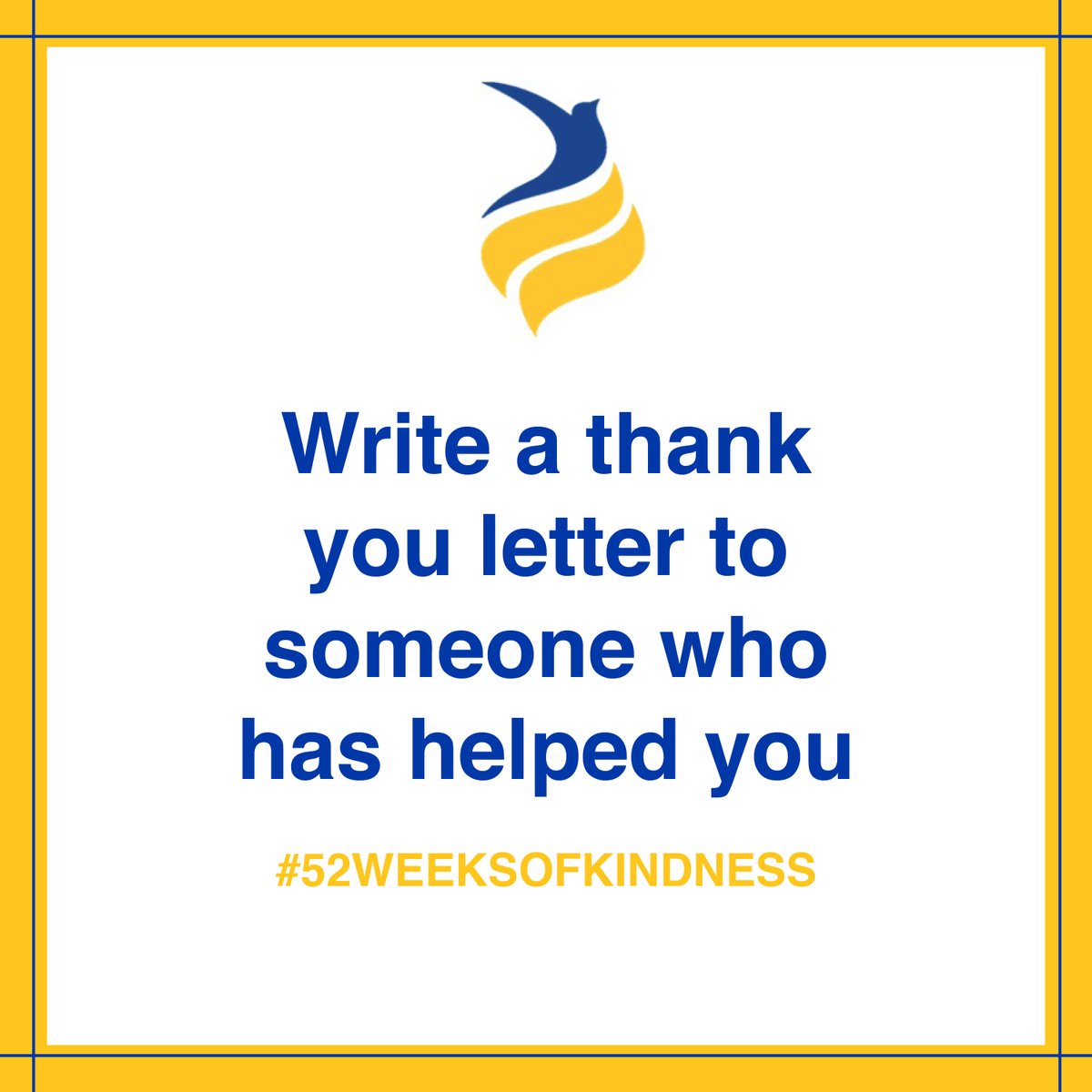 candlesmuseum's tweet photo. This week's Kindness Calendar Challenge is to "Write a thank you letter to someone who has helped you." Make someone's day and as always share your acts of kindness with us by using #52WeeksOfKindness https://t.co/HfmgKY8mGD