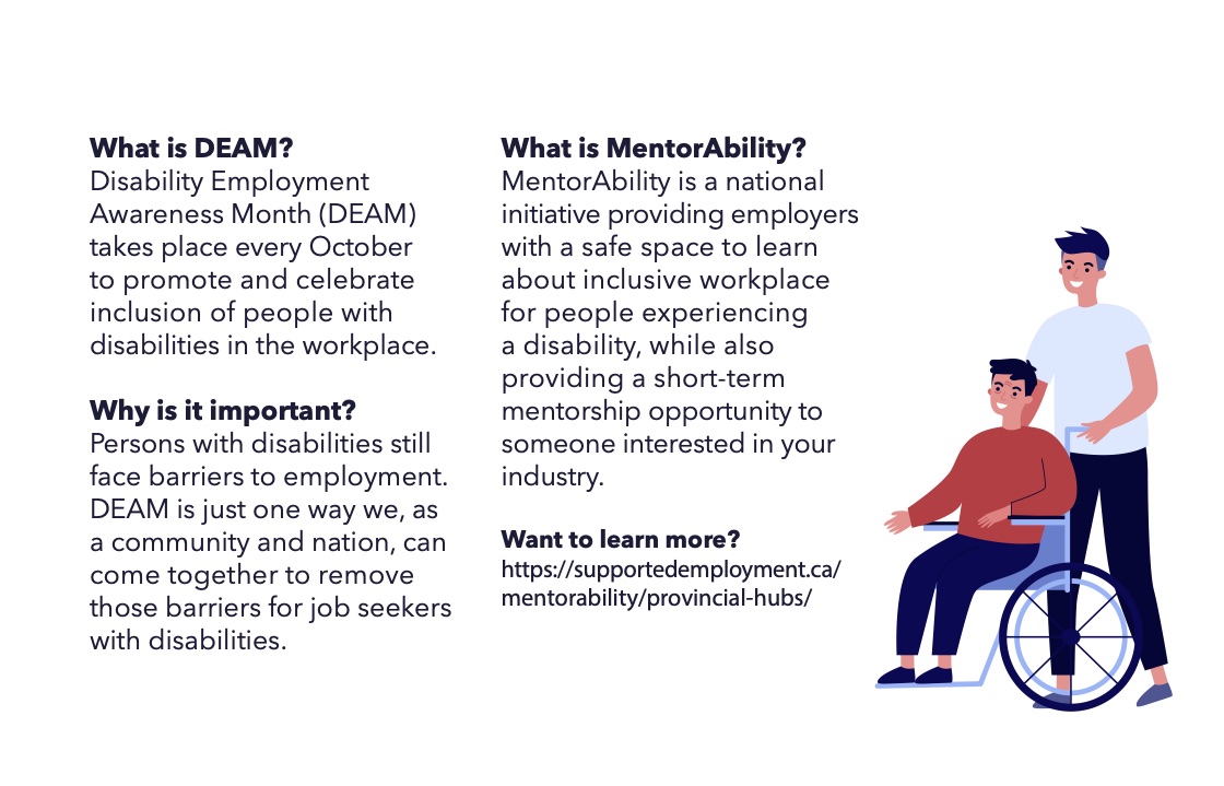 As persons with disabilities face barriers to employment, #DEAM2021 provides an opportunity for us to come together, as a community & nation, to create awareness & take action around removing barriers @casecanada  #DisabilityInclusion #LightItUpforDEAM #MentorAbilityCanada