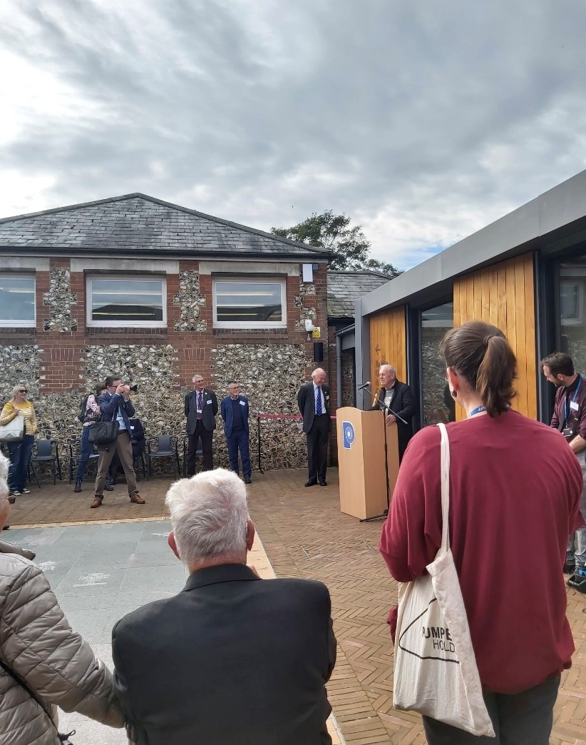 PfieldMuseum's tweet photo. Petersfield Museum - Grand Opening!🥳

After finally being officially opened by @GylesB1, we now have an exciting future ahead of us! 

Thank you to all those who were so important to us over the last 11 years, such as @HCC_Architects and @HeritageFundUK. 

Come by for a visit! https://t.co/oHdXnQ94Up