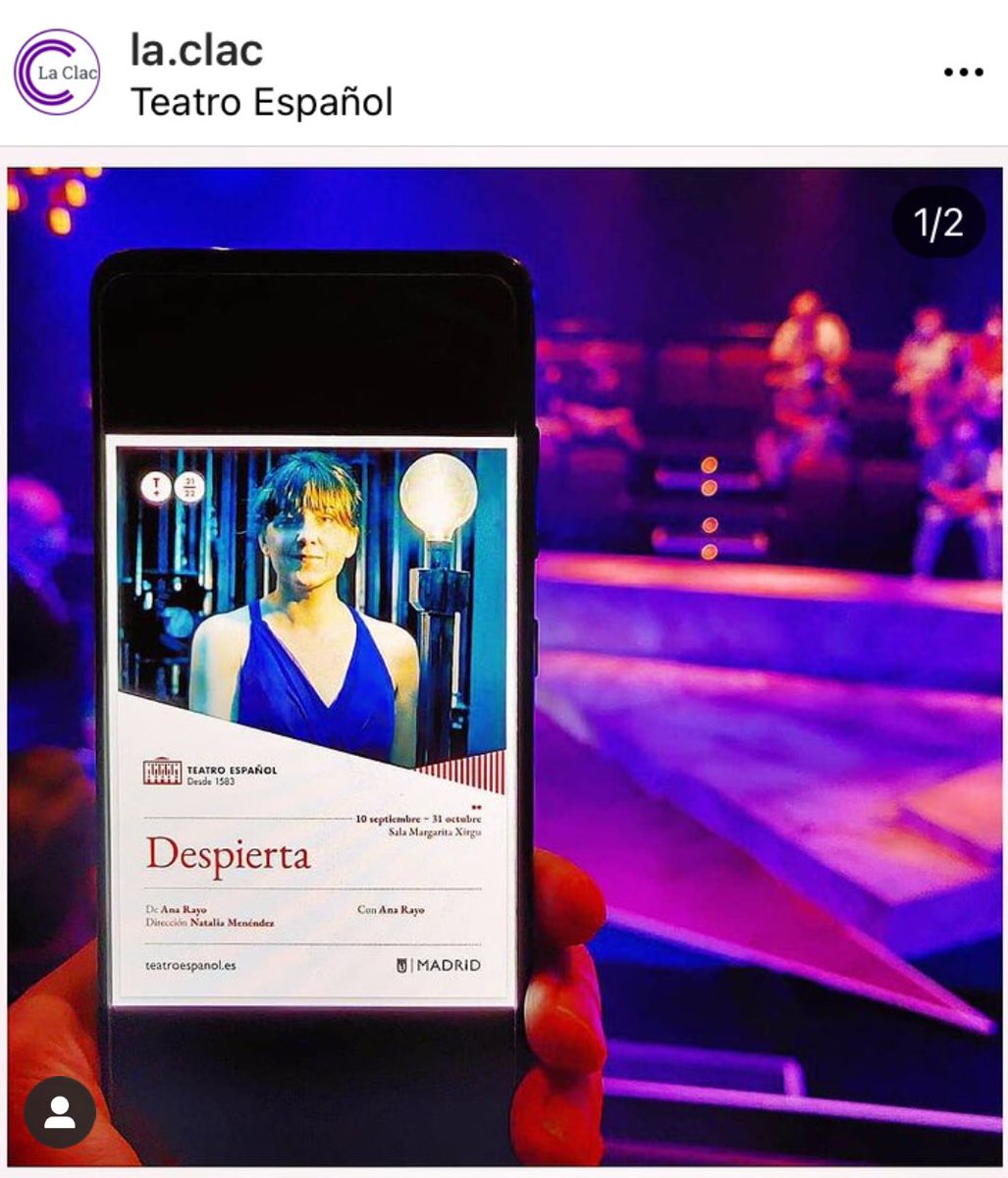 LaClacTeatro's tweet photo. La Clac ACTUALIDAD,
“Despierta” ⭐️⭐️⭐️ @TeatroEspanol @barcopirataorg Un texto desgarrador, divertido y comprometido #NataliaMenendez (la directora) dixit. Un paseo por la vida y el talento de #AnaRayo sus miedos, la superación, la doble moral, su madre … no es solo un monólogo. https://t.co/x3dbKvK6BE