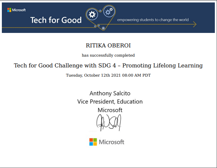 ritikaoberoi70's tweet photo. Thank you @MicrosoftEDU @MicrosoftUAE #MicrosoftEDU #microsofteduday #SDG4 #qualityeducation
@SDG2030 @UN_SDG @ConnectSDGs https://t.co/2css9Tmbsg