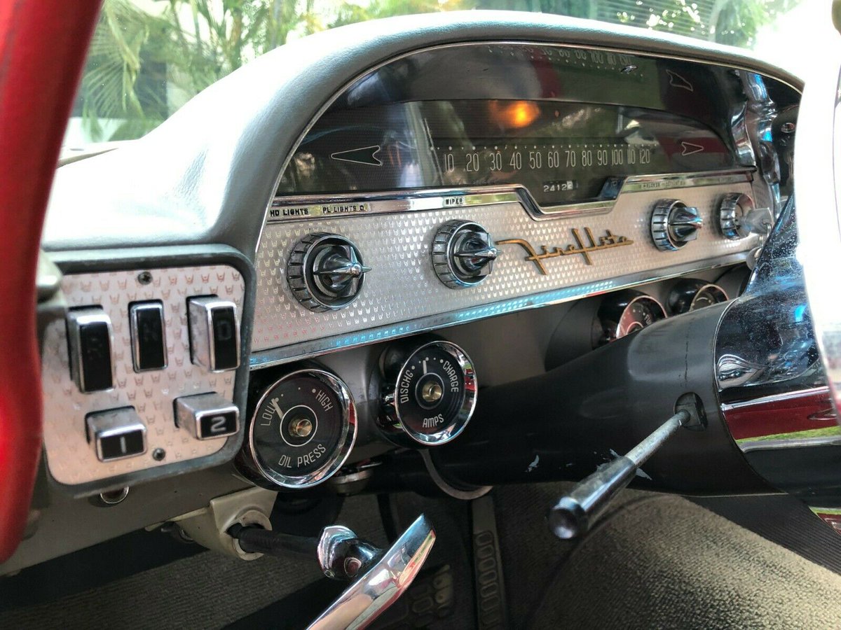 Mercomatic's tweet photo. 1958 #DeSoto #Fireflite 2-Dr #Sportsman Coupe; 361 cid, 4 bbl, 305 hp; 3-speed push-button Torqueflite; Distinguishing features include a special full-length chrome molding enclosing an anodized aluminum "color sweep". The taillight “tower” had become a DeSoto trademark https://t.co/znzMO4hO9L