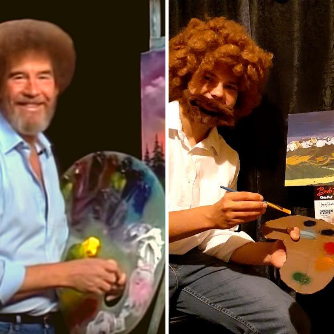clbscholarship's tweet photo. Preston W. as #BobRoss 🎨 
We love it! 🖌
You can apply today ➡️ https://t.co/G6vzYM2WBB 📌 https://t.co/tLe809AlUk