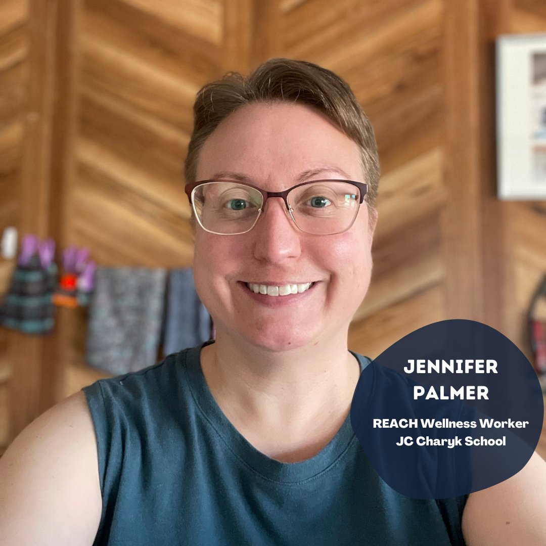 Today we would like you to meet 𝐉𝐞𝐧𝐧𝐢𝐟𝐞𝐫 𝐏𝐚𝐥𝐦𝐞𝐫, our Wellness Worker for <a href="/JCCharykSchool/">J.C.Charyk School</a> in Hanna! Jen has worked with REACH since April 2021 &amp; loves to incorporate journaling or arm knitting into her programs!

facebook.com/reachplrd25/ph…

<a href="/plrd25/">Prairie Land School Division</a> #MHCBAlberta