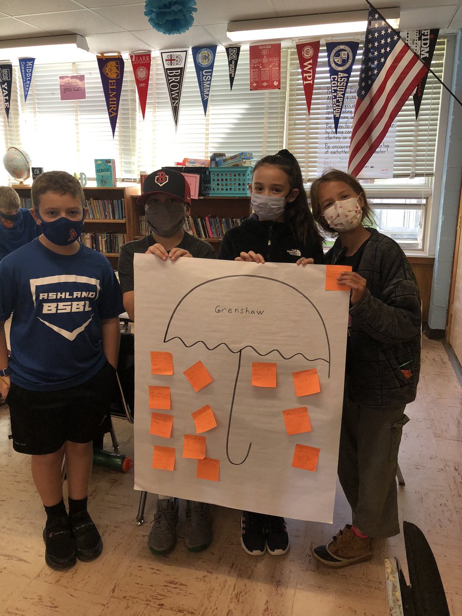 These kids went to town connecting their ideas together to help determine the bigger “umbrella” meanings and messages of their Book Club books. Amazing thinking, 5th graders!