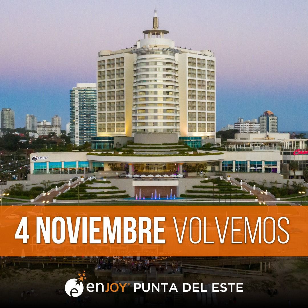 EnjoyPde's tweet photo. Felices de anunciar que reabrimos nuestras puertas el jueves 4 de noviembre ✨ #EnjoyPuntadelEste https://t.co/V4unldrjfr