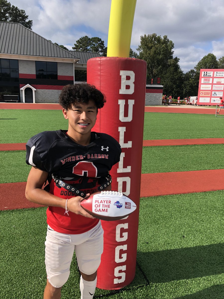 Congrats to Sr DB Alex Cha. <a href="/GaFarmBureau/">Georgia Farm Bureau</a> Player of the Week. Thanks to Ted Pender for his support of <a href="/DoggsFootball/">Doggs Football</a> <a href="/WinderDoggs/">Winder-Barrow Athletics</a> <a href="/ctpender/">Ted Pender</a>