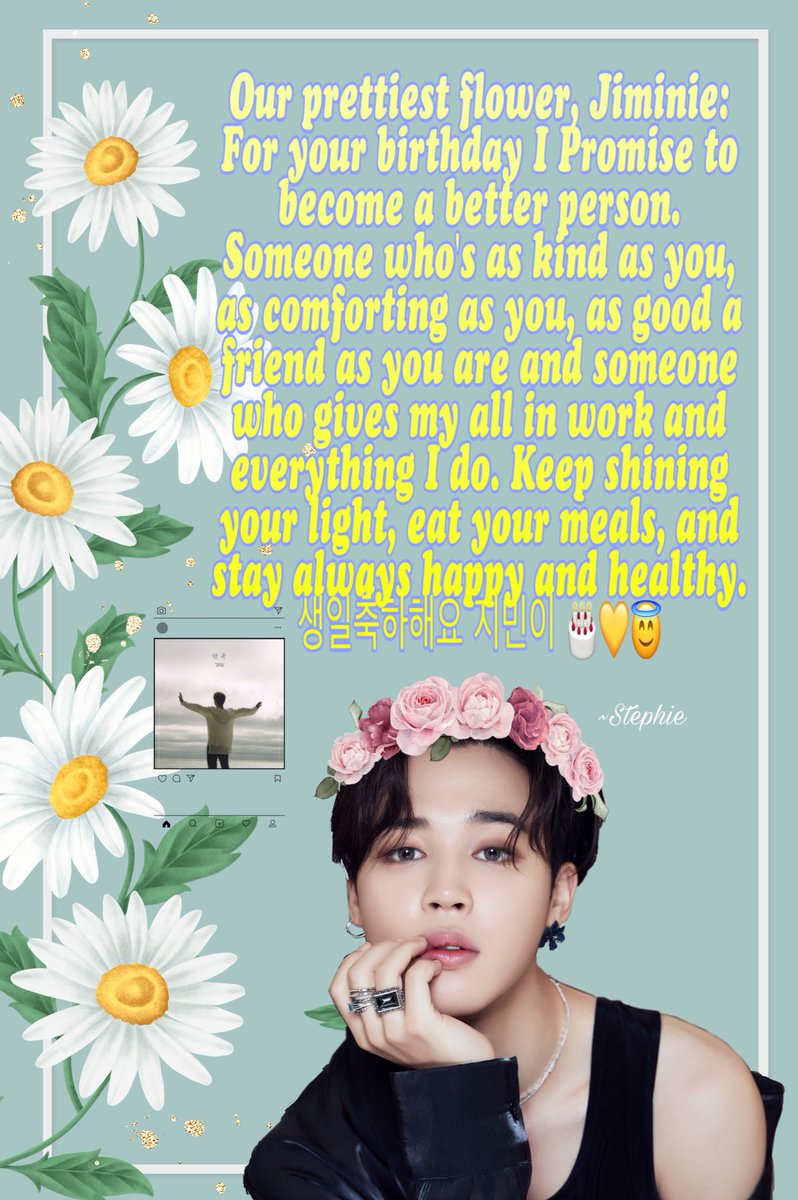StarlitEyedfor7's tweet photo. #우리지민이존재가사랑그자체
#YoungForeverJimin
#ProudOfOurSingerJimin
#WithJiminTillTheEnd
#지민아무조건사랑해 
#지민에게_약속하기
#CutieSexyLovelyJimin
Happy Birthday Angel Jiminie @BTS_twt 🎂😇🌼💛💜 https://t.co/8baXFa8dyk