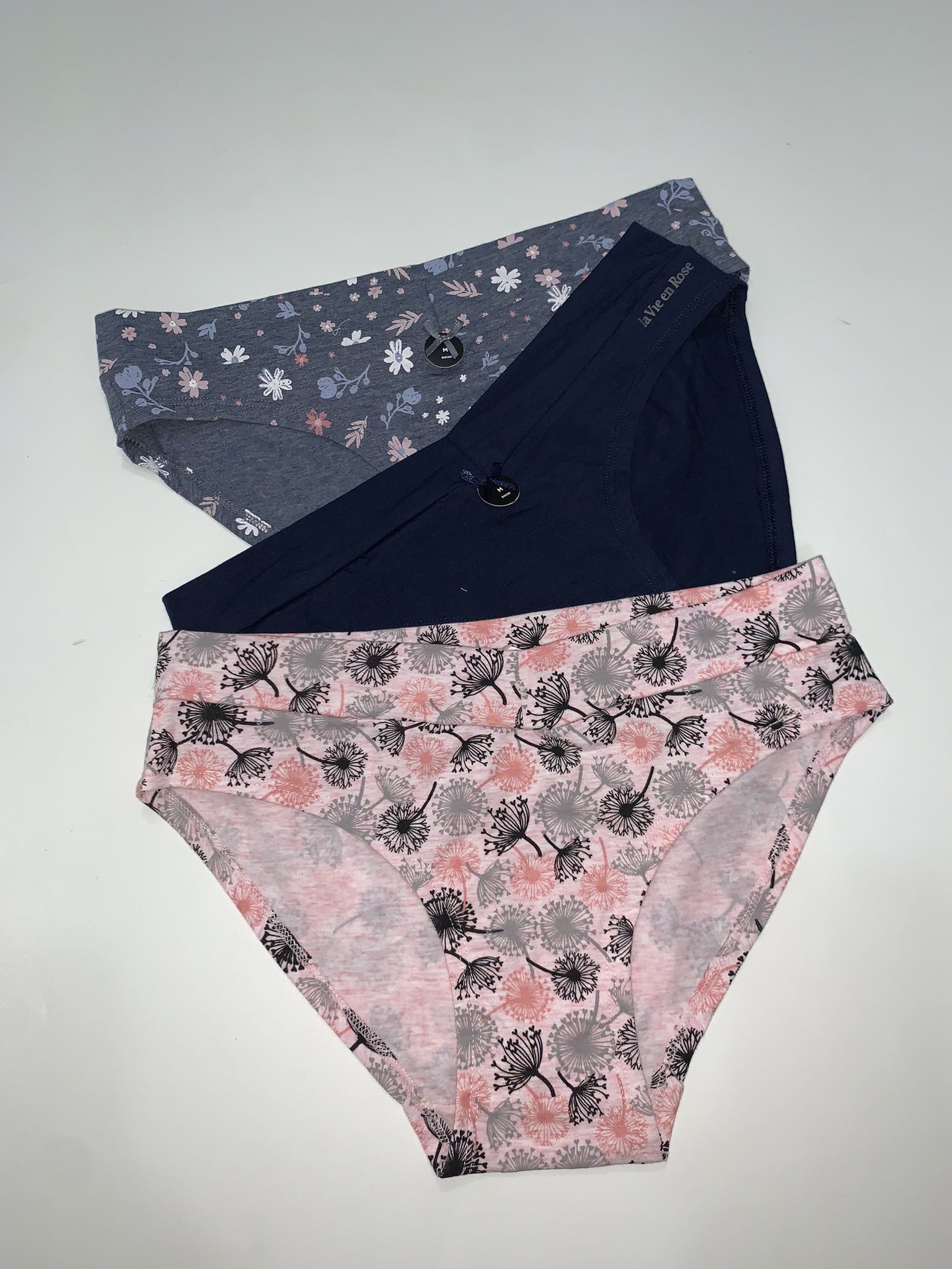 La Vie En Rose Blue Cotton Lace Work Panty