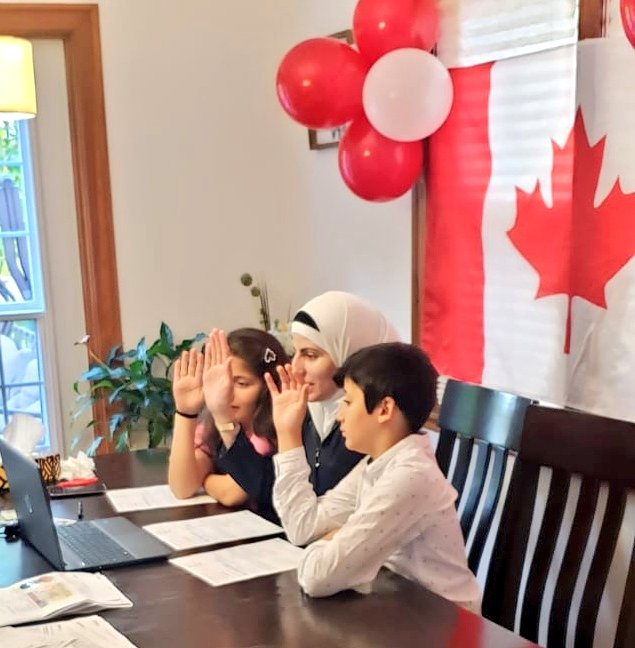 A Very Big Day! 3 new Canadian citizens in the family today: My sister Alaa and her wonderful children Omar and Sana. Thank you 🇨🇦 for giving all of us this sense of belonging. When I asked my niece what does being a Canadian mean to her, She said: Kindness & welcoming newcomers.