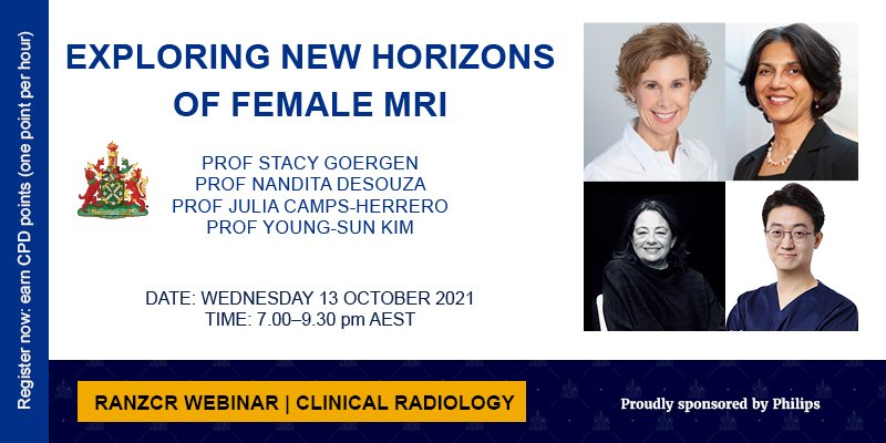 REMINDER TO REGISTER: Free for RANZCR Members/CPD points can be claimed at one point per hour.

Register now
Member registration >> ow.ly/GiuR50GqnG3 
Non-Member registration >> ow.ly/7gUg50GqnG4 

#RANZCRevents #radiology #Philips #BreastImaging #PelvicImaging